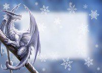 Dragon Christmas Card - Flaming Dragon Pudding