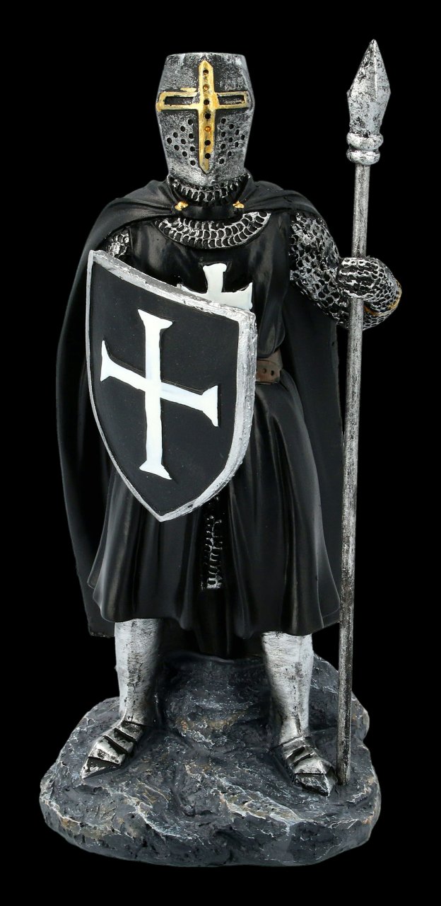 Templar Knight Figurine with Spear and Shield