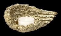 Tealight holder - Golden Angel Wing lying