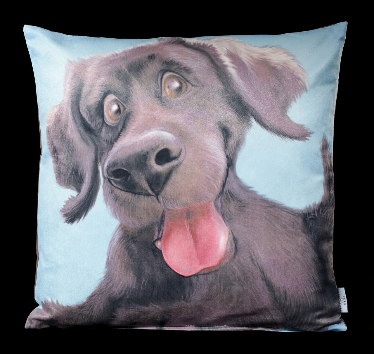Cushion with Dog - Black Labrador