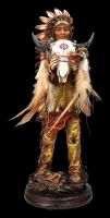 Indianer Figur - Häuptling hält Bison Schädel
