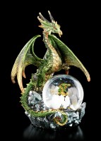 Dragon Figure with Snowglobe - Emerald Oracle
