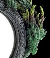 Runder Drachen Wandspiegel - Grün