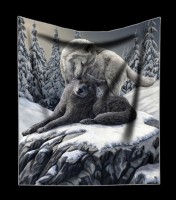 Fluffy Blanket with Wolves - Snow Kisses