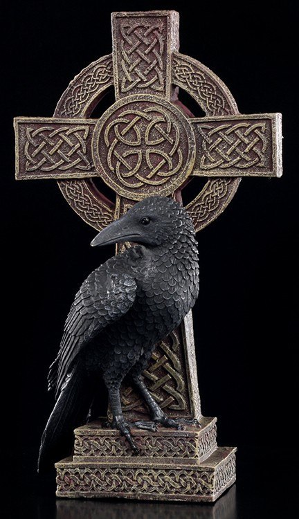 Celtic Cross Raven - left