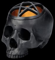 Totenkopf Schatulle schwarz - Pentagramm Skull