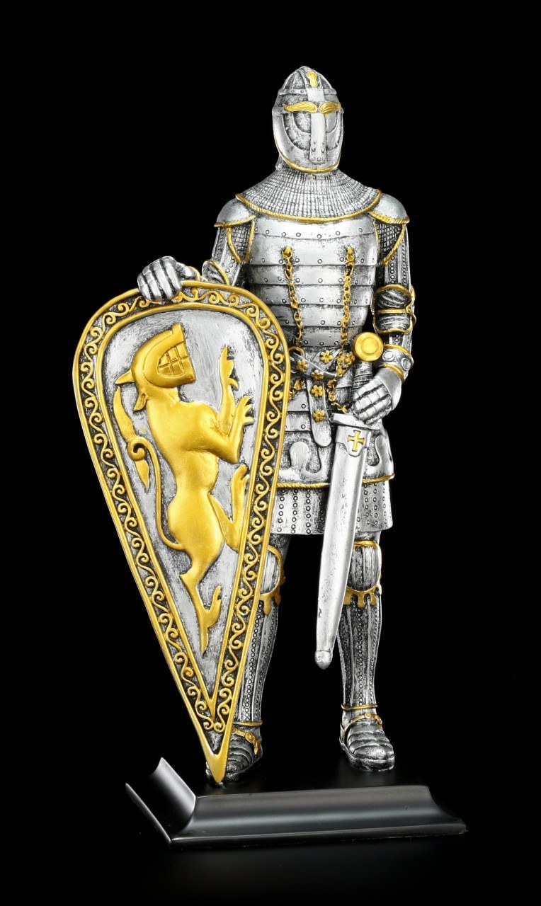 Knight Figurine with Lion Shield