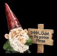Garden Gnome Figurine - Shh Quiet in the Garden