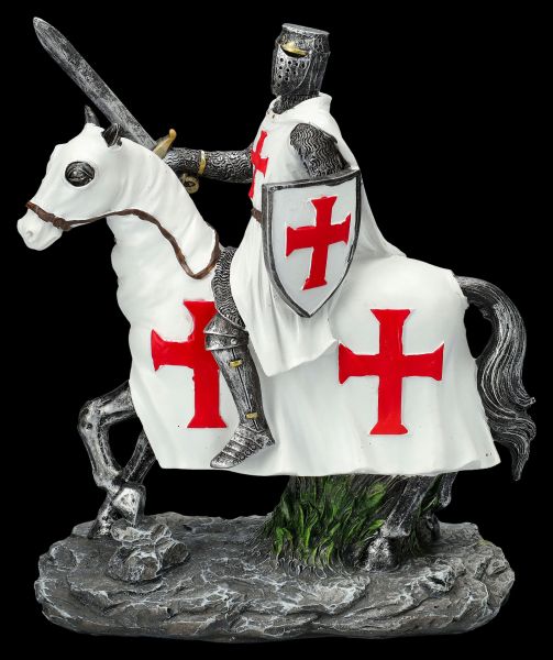 Knight Templar Figurine Riding on Horse