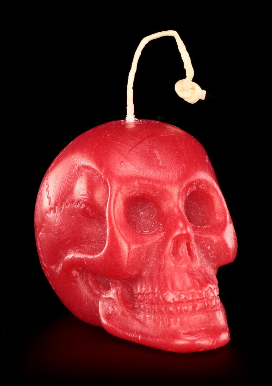 Totenkopf Kerze Klein - Rot