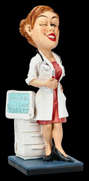 Funny Job Figurine - Female Doctor with Clipboard