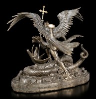 Heiliger Georg Figur mit Drache - Psalm 23 - bronziert