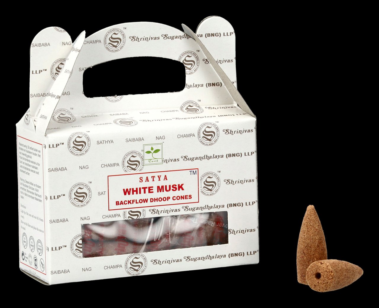 Backflow Incense Cones - White Musk by Satya
