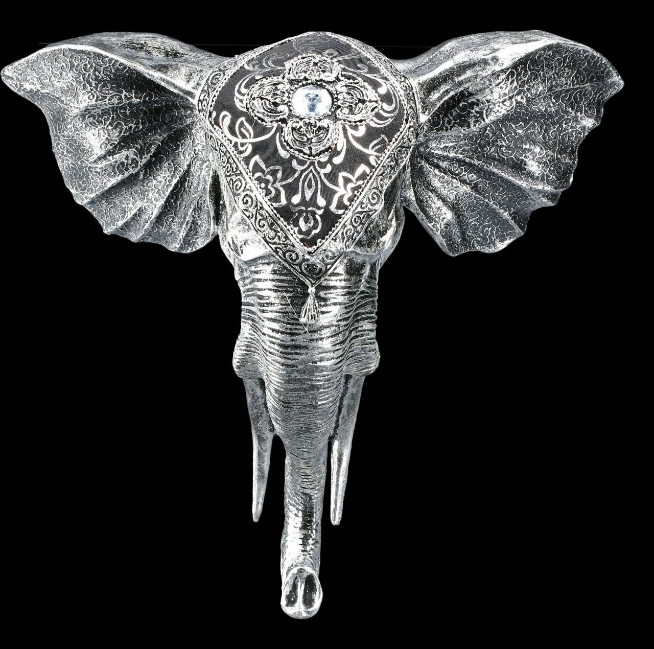 Silver Elephant Head Wall Hanging