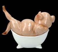 Funny Pig Figurine in Bathtub