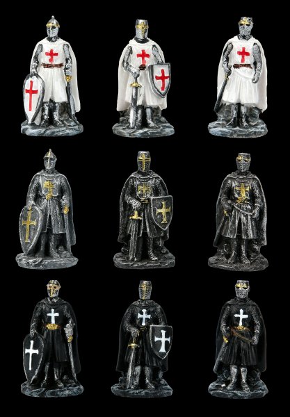 Crusader with Sword Figurines - Set of 9