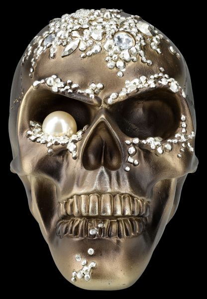 Totenkopf Figur mit Perlenverzierung