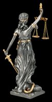 Kleine Justitia Figur - Göttin der Gerechtigkeit - silber gold