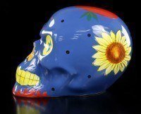 Day of the Dead Skull - Ceramic blue