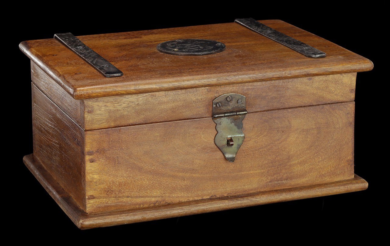 Medieval Wooden Chest - with Metal Fittings