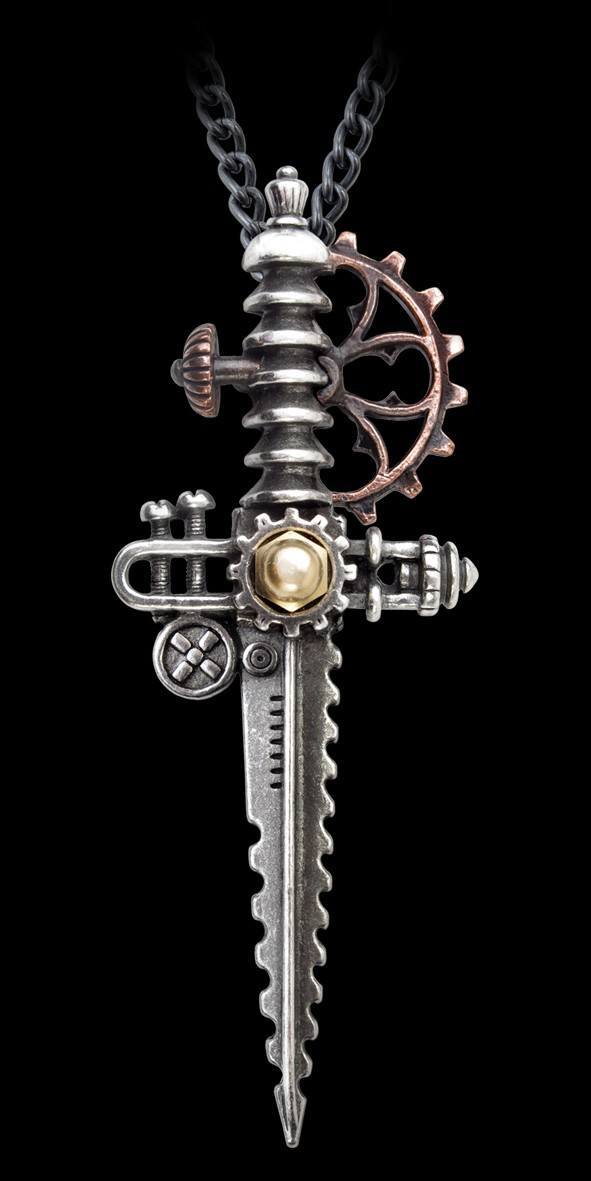 Static Traction Dagger - Alchemy Steampunk Necklace
