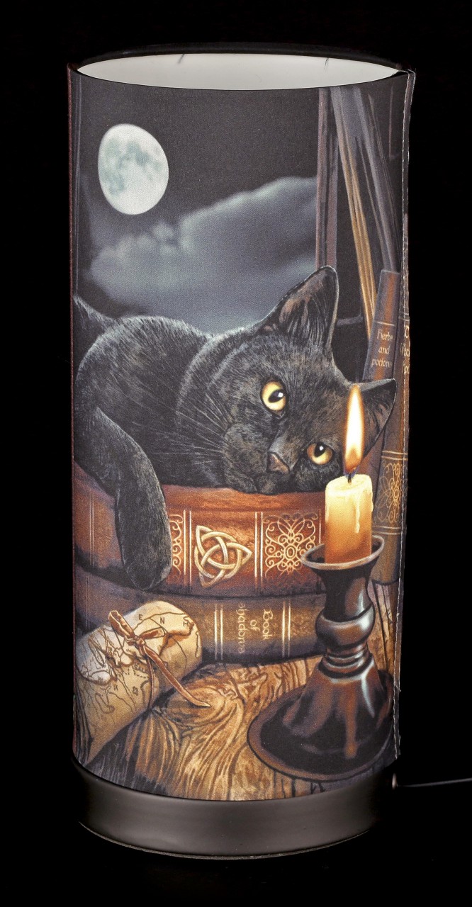 Tischlampe mit Katze - Witching Hour