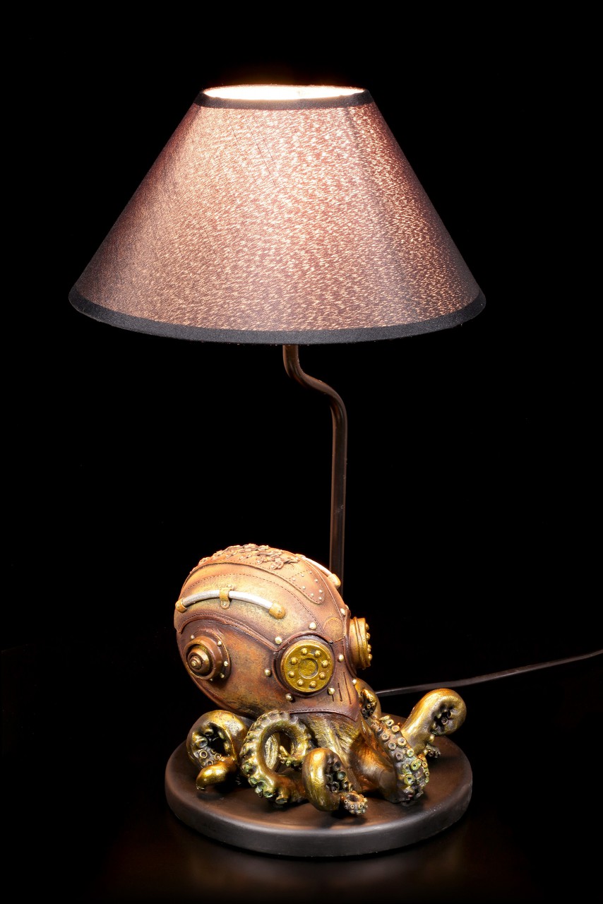 Steampunk Lampe - Krake mit Geheimfach