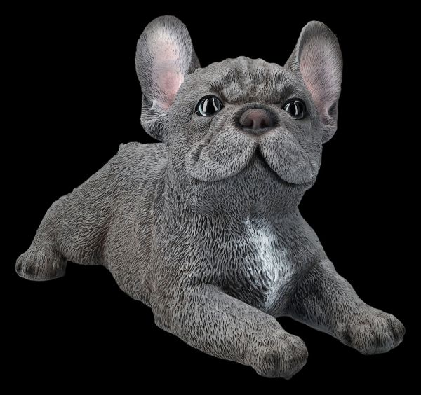 French Bulldog Puppy Figurine Lying Grey