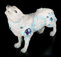 Wolf Spirit Figurine - Indian Turquoise with Gemstones
