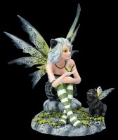Fairy Figurine with black Fairy Cat