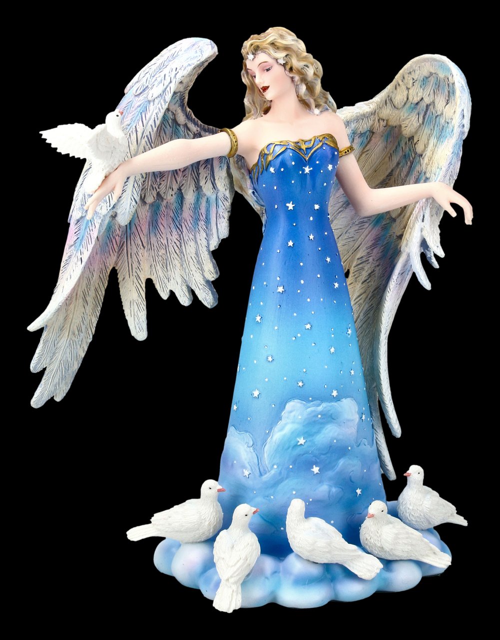Engel Figur mit weißen Tauben - Changling
