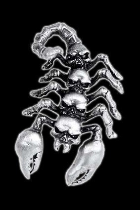 Halskette - Totenkopf Skorpion