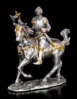 Zinn Ritter Figur auf Pferd mit Axt
