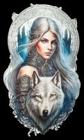Metal Sign - Dark Warrior with Wolf