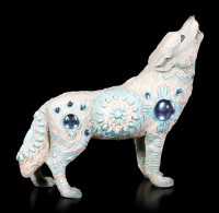 Wolf Spirit Figurine - Indian Turquoise with Gemstones