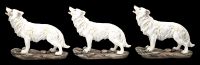 Wolf Figuren - Stehend heulend weiß 3er Set