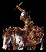 Indianer Figur - Reitend mit Tomahawk groß