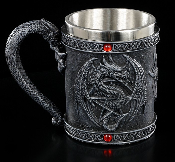 Tankard with Dragon and Pentagram
