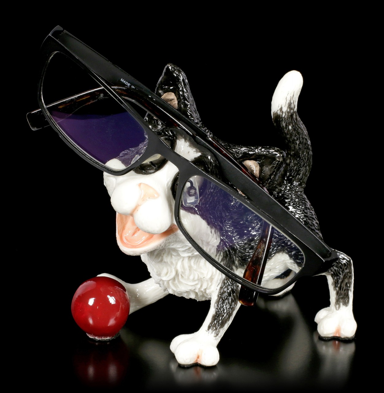 Glasses Holder - Black and White Cat - Opti Paws