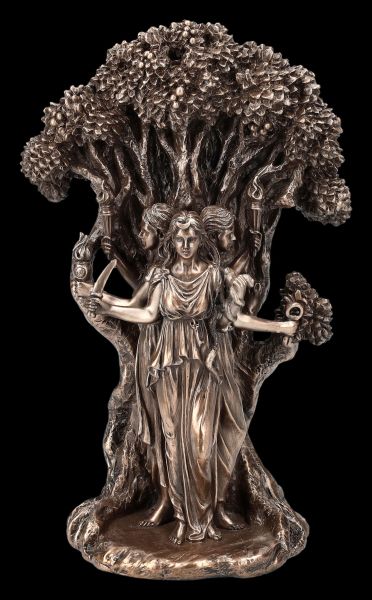 Hecate Figurine - Trinity Goddess in Front of Tree of Life