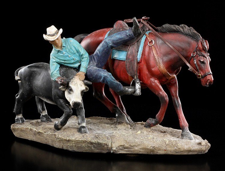 Cowboy Figurine Rodeo with Calf