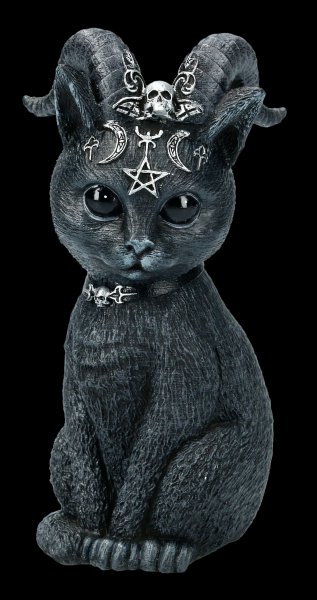 Okkulte Katzenfigur mit Hörnern - Pawzuph