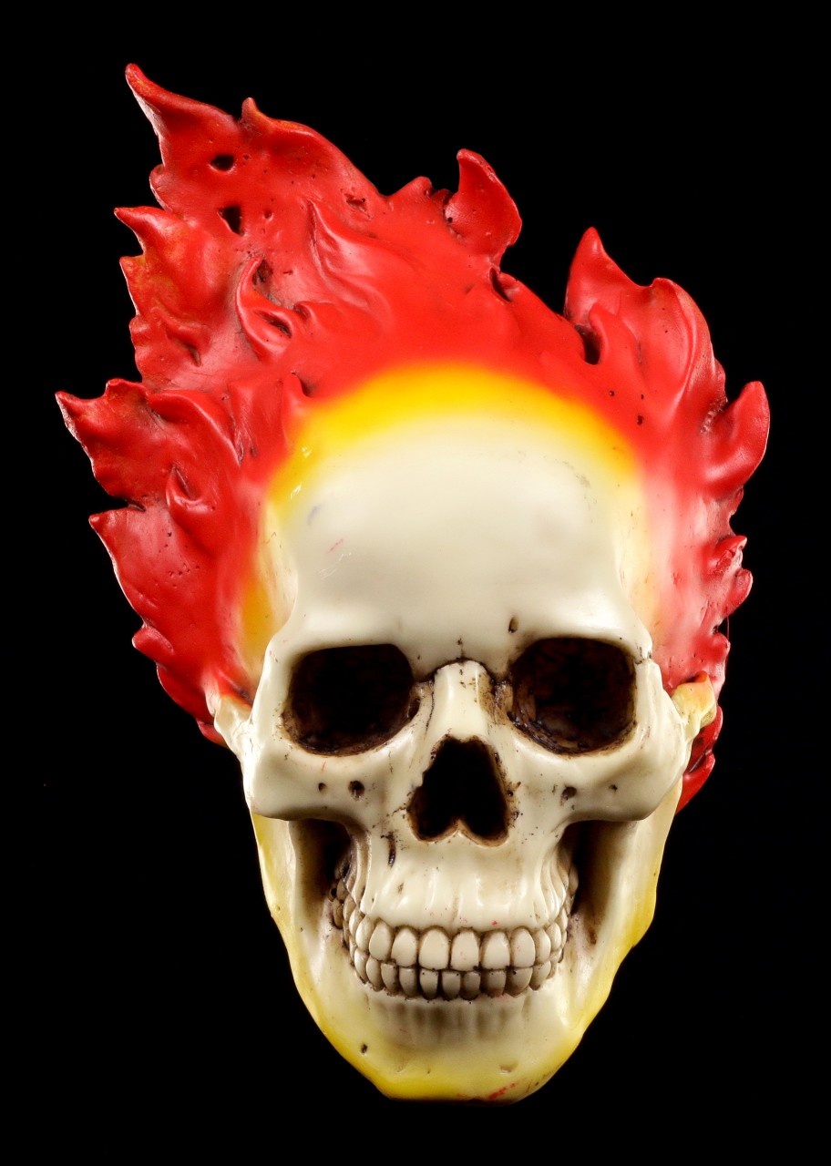 Wall Plaque - Fire Skull