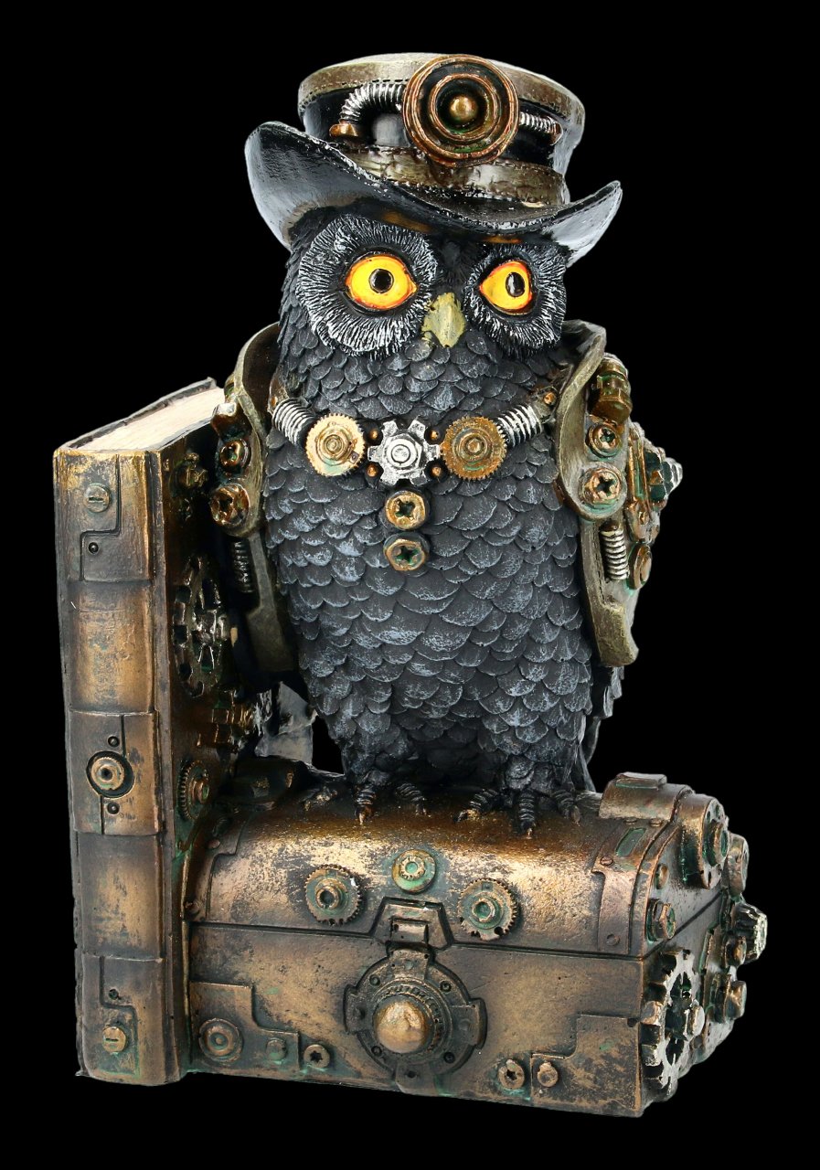 Bookend Steampunk Owl - Augmented Wisdom