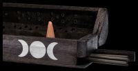 Incense Holder Set - Wooden Box Triple Moon