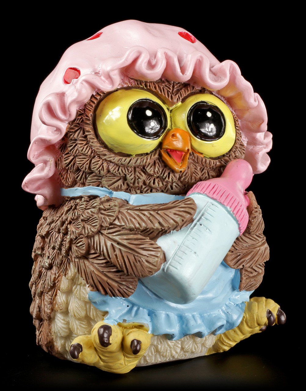 Funny Owl Figurine - Baby with Bottle