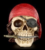 Skull - Pirate with red Headscarf