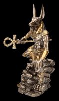 Anubis Warrior Figurine on Rock - bronzed