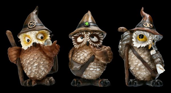 Funny Owl Figurine Set of 3 - Wizards
