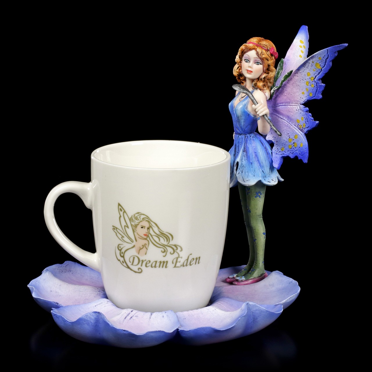 Fairy Figurine with Mug - Blue Fairy Mira